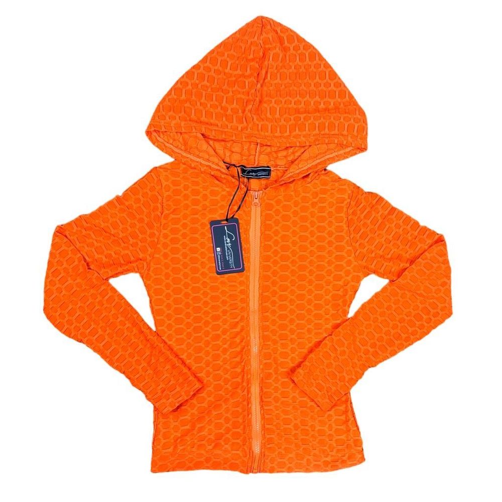 Love University Tik Tok Orange Honeycomb Hoodie & Scrunch Butt Leggings Set - Picture 2 of 7